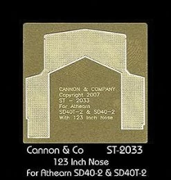 Cannon 2033 Athearn SD40T-2 & SD40 Photo-Etched Brass Safety Tread Kit Nose Only