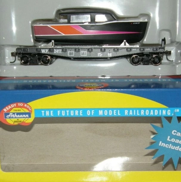 Athearn 96323 HO Western Pacific RTR 40' Flat With Boat # 2417 3 Athearn 96323 HO Western Pacific RTR 40' Flat With Boat # 2417