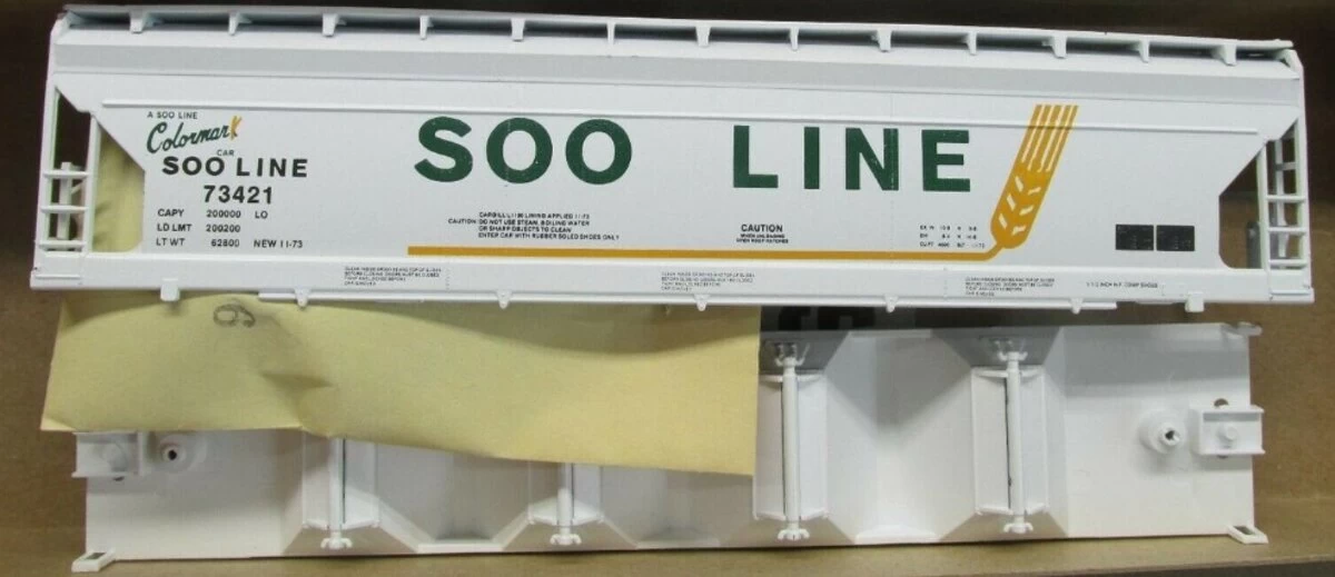 Athearn 863 HO Bev-Bel Soo Line Wheat Colormax ACF Center Flo Hopper # 73421 Kit 3 Athearn 863 HO Bev-Bel Soo Line Wheat Colormax ACF Center Flo Hopper # 73421 Kit