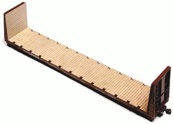 American Model Builders 398 HO Scale MDC/Athearn Bulkhead Flatcar Wood Decking LaserKit