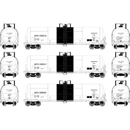 Athearn 15937 HO Scale RTC 20,900 Gallon Acid Tank Car ACTX 3 Pack 4 Athearn 15937 HO Scale RTC 20,900 Gallon Acid Tank Car ACTX 3 Pack - Image 2
