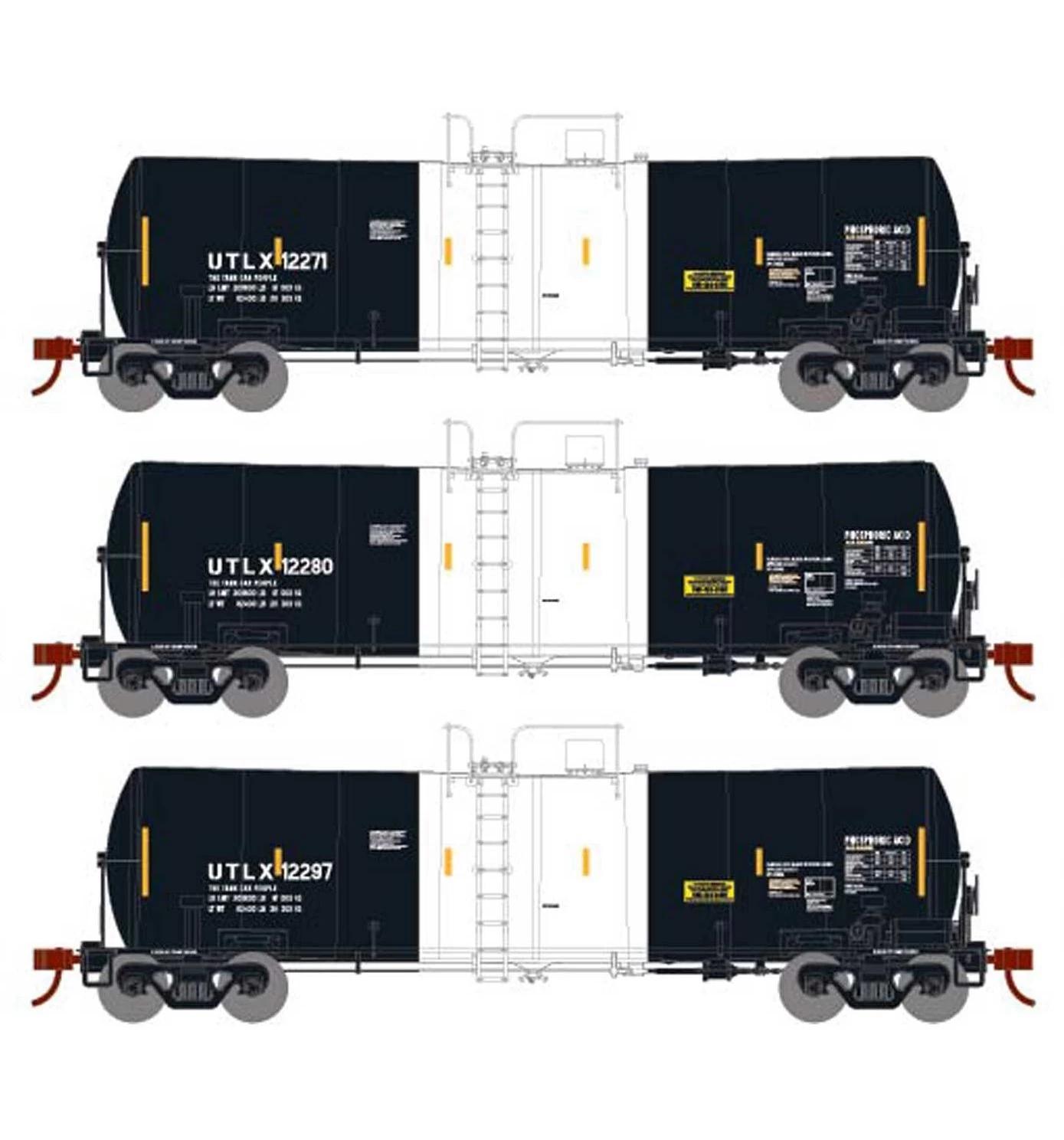 Athearn 16349 HO Scale 16k Clay Slurry Tank Car UTLX 3 Pack #1 3 Athearn 16349 HO Scale 16k Clay Slurry Tank Car UTLX 3 Pack #1