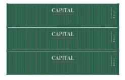 Athearn 16385 HO Scale 40' Low Cube Container Capital CLHU 3 Pack #1