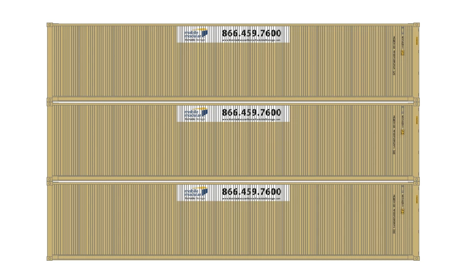 Athearn 16390 HO Scale 40' Low Cube Container Mobile Modular 3 Pack #2 3 Athearn 16390 HO Scale 40' Low Cube Container Mobile Modular 3 Pack #2