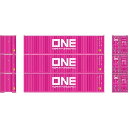 Athearn 17434 N Scale 40' High Cube Container ONE 3 Pack #1 4 Athearn 17434 N Scale 40' High Cube Container ONE 3 Pack #1 - Image 2