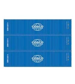 Athearn 17436 N Scale 40' High Cube Container Cosco 3 Pack #1