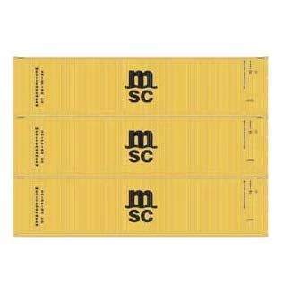 Athearn 17442 N Scale 40' High Cube Container Mediterranean Shipping MSC 3 Pack #1 3 Athearn 17442 N Scale 40' High Cube Container Mediterranean Shipping MSC 3 Pack #1