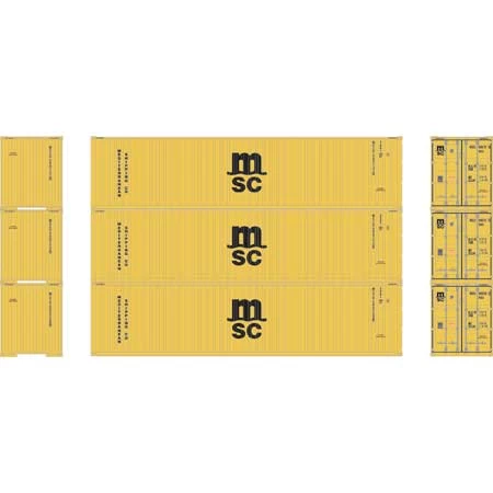 Athearn 17442 N Scale 40' High Cube Container Mediterranean Shipping MSC 3 Pack #1 4 Athearn 17442 N Scale 40' High Cube Container Mediterranean Shipping MSC 3 Pack #1 - Image 2