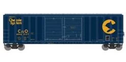 Athearn 17541 N Scale 50' FMC Double Door Boxcar Chessie System C&O 486237