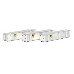 Athearn 17651 N Scale 53' Stoughton Intermodal Container 3-Pack EMP White