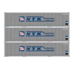 Athearn 17705 N Scale 40' Smooth Side Container NYK 3 Pack