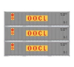 Athearn 17706 N Scale 40' Smooth Side Container OOCL 3 Pack