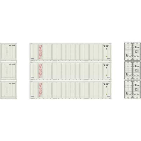Athearn 17708 N Scale 40' Smooth Side Container DART 3 Pack 4 Athearn 17708 N Scale 40' Smooth Side Container DART 3 Pack - Image 2
