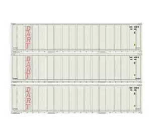 Athearn 17708 N Scale 40' Smooth Side Container DART 3 Pack 3 Athearn 17708 N Scale 40' Smooth Side Container DART 3 Pack
