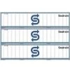 Athearn 17710 N Scale 40' Smooth Side Container Sea Train 3 Pack