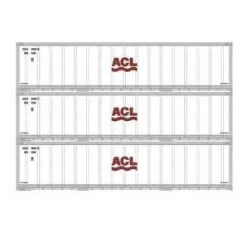 Athearn 17711 N Scale 40' Smooth Side Container ACL 3 Pack