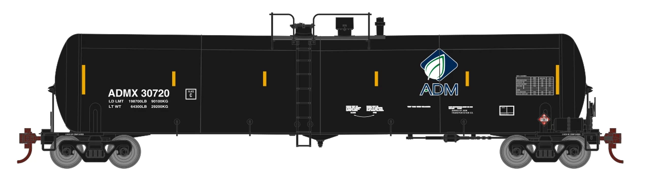 Athearn 18020 N Scale 30,000 Gallon Ethanol Tank Car ADMX 30720 3 Athearn 18020 N Scale 30,000 Gallon Ethanol Tank Car ADMX 30720