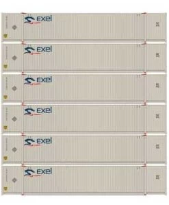 Athearn 18046 N Scale 53' CIMC Intermodal Container Exel EXLU 6 Pack #1