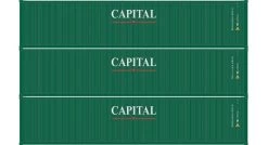 Athearn 20102 N Scale 40' Low Cube Container Capital CLHU 3 Pack #1