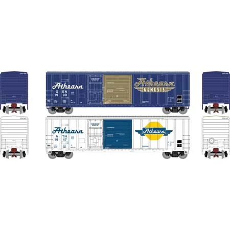 Athearn 24599 N Scale 50' FMC Combo Door Boxcar 2 Car Collector Set 4 Athearn 24599 N Scale 50' FMC Combo Door Boxcar 2 Car Collector Set - Image 2