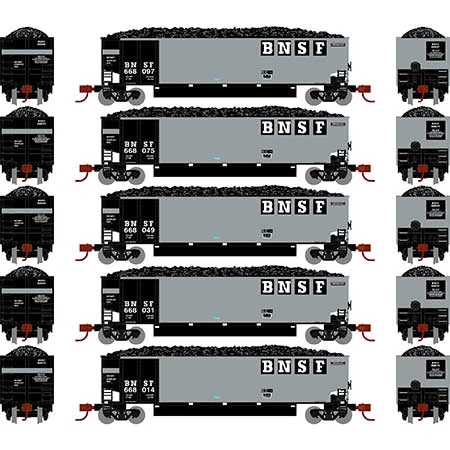 Athearn 25069 N Scale BethGon Coalporter BNSF 5 Pack #3 4 Athearn 25069 N Scale BethGon Coalporter BNSF 5 Pack #3 - Image 2