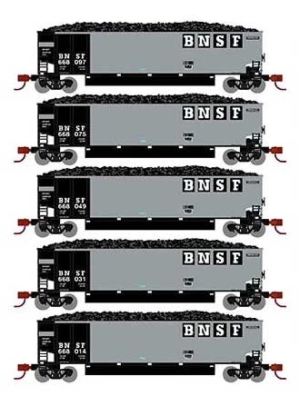 Athearn 25069 N Scale BethGon Coalporter BNSF 5 Pack #3 3 Athearn 25069 N Scale BethGon Coalporter BNSF 5 Pack #3
