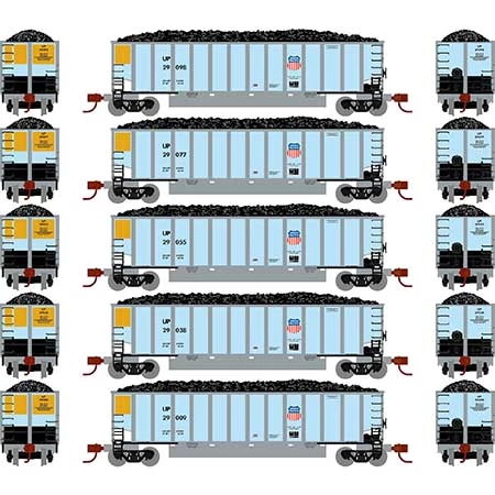 Athearn 25086 N Scale BethGon Coalporter Union Pacific UP 5 Pack #3 4 Athearn 25086 N Scale BethGon Coalporter Union Pacific UP 5 Pack #3 - Image 2