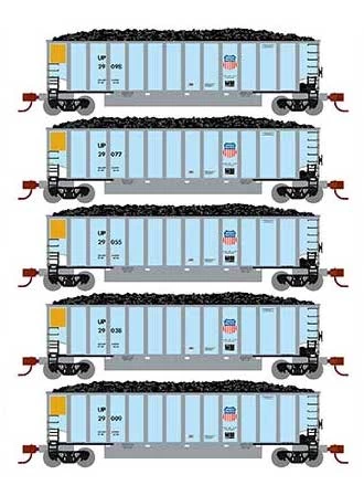 Athearn 25086 N Scale BethGon Coalporter Union Pacific UP 5 Pack #3 3 Athearn 25086 N Scale BethGon Coalporter Union Pacific UP 5 Pack #3