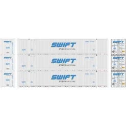 Athearn 26676 HO Scale 53' Jindo Intermodal Container Swift SWRU 3-Pack