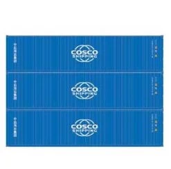 Athearn 27041 HO Scale 40' High Cube Container Cosco Shipping 3 Pack