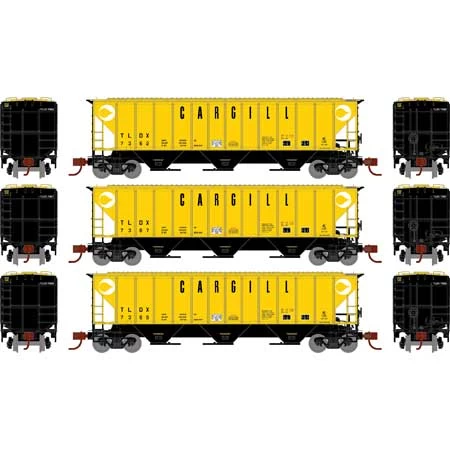 Athearn 27403 N Scale PS 4427 Covered Hopper Cargill TLDX 3 Pack 4 Athearn 27403 N Scale PS 4427 Covered Hopper Cargill TLDX 3 Pack - Image 2