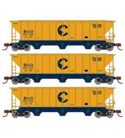 Athearn 27406 N Scale PS 4427 Covered Hopper Chessie System B&O 3 Pack