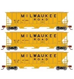 Athearn 27412 N Scale PS 4427 Covered Hopper Milwaukee Road MILW 3 Pack