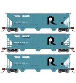 Athearn 27418 N Scale PS 4427 Covered Hopper "The Rock" ROCK 3 Pack