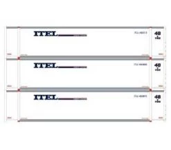 Athearn 27694 HO Scale 48' Container ITEL ITLU #1 3 Pack
