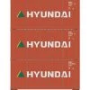 Athearn 27783 HO Scale 20' Intermodal Corrugated Container Hyundai HDMU 3-Pack #1