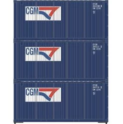 Athearn 27787 HO Scale 20' Intermodal Corrugated Container CGM CGTU 3-Pack #1