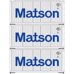 Athearn 28854 HO Scale 20' Intermodal Container 3-Pack Matson