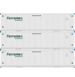Athearn 29365 HO Scale 53' Jindo Intermodal Container Ferromex FXEU 3-Pack #1