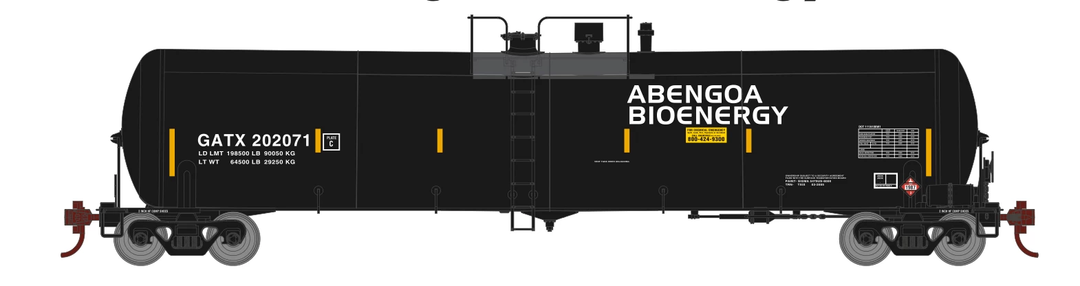 Athearn 29923 HO Scale 30,000 Gallon Ethanol Tank Car Abengoa Bioenergy GATX 3 Pack #3 3 Athearn 29923 HO Scale 30,000 Gallon Ethanol Tank Car Abengoa Bioenergy GATX 3 Pack #3