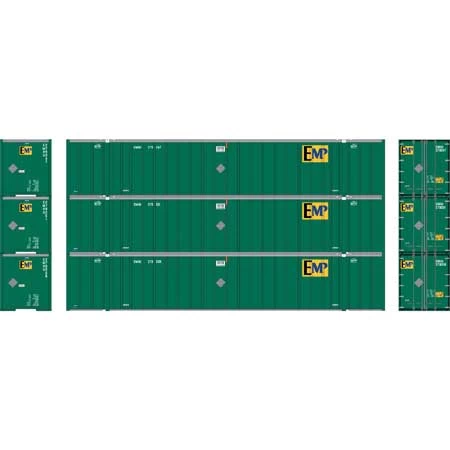 Athearn 40127 HO Scale 53' Stoughton Intermodal Container EMP WMHU 3 Pack #2 4 Athearn 40127 HO Scale 53' Stoughton Intermodal Container EMP WMHU 3 Pack #2 - Image 2