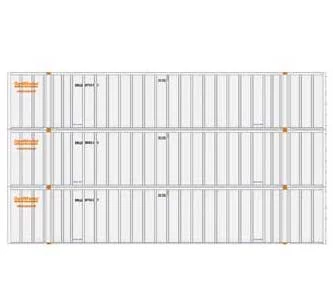 Athearn 40131 HO Scale 53' Stoughton Intermodal Container Optimodal SNLU 3 Pack #2 3 Athearn 40131 HO Scale 53' Stoughton Intermodal Container Optimodal SNLU 3 Pack #2