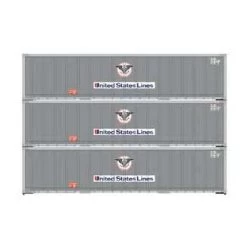 Athearn 63390 HO Scale 40' Smoooth Side Container United States Line USLU 3 Pack #2