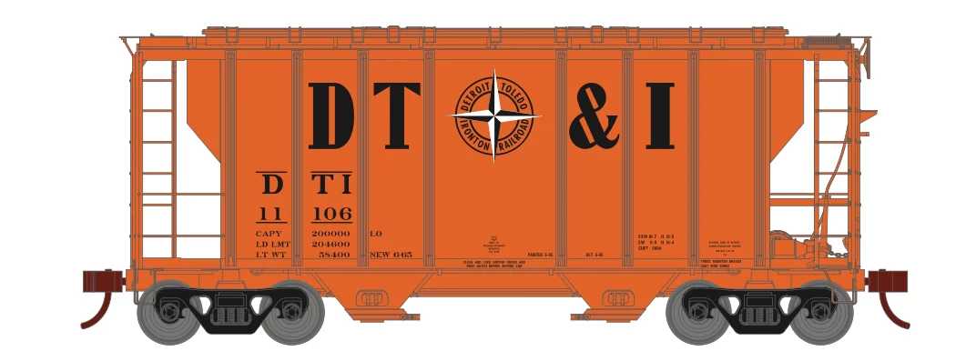 Athearn 63817 HO Scale PS-2 2600 Covered Hopper Detroit Toledo & Ironton DT&I 11116 3 Athearn 63817 HO Scale PS-2 2600 Covered Hopper Detroit Toledo & Ironton DT&I 11116