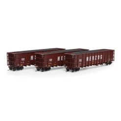 Athearn 7476 HO Scale Thrall High Side Gondola With Load Herzog "Brown" HZGX 3 Pack #1