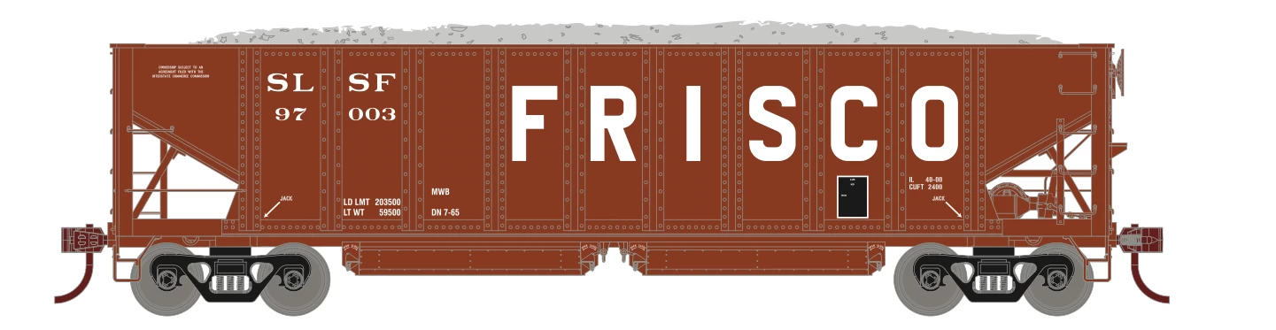 Athearn 7637 HO Scale 40' Ballast Hopper Frisco SLSF 3 Pack #1 3 Athearn 7637 HO Scale 40' Ballast Hopper Frisco SLSF 3 Pack #1