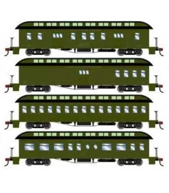 Athearn 84857 HO Scale Overland Passenger Car 4 Pack Great Northern GN