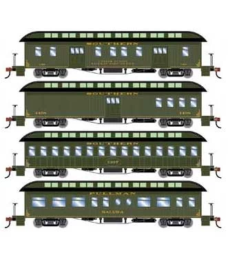 Athearn 84859 HO Scale Overland Passenger Car 4 Pack Southern Railway 3 Athearn 84859 HO Scale Overland Passenger Car 4 Pack Southern Railway