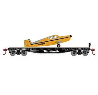 Athearn 96448 HO Scale 40' Flatcar With Plane Rio Grande D&RGW 23030 3 Athearn 96448 HO Scale 40' Flatcar With Plane Rio Grande D&RGW 23030
