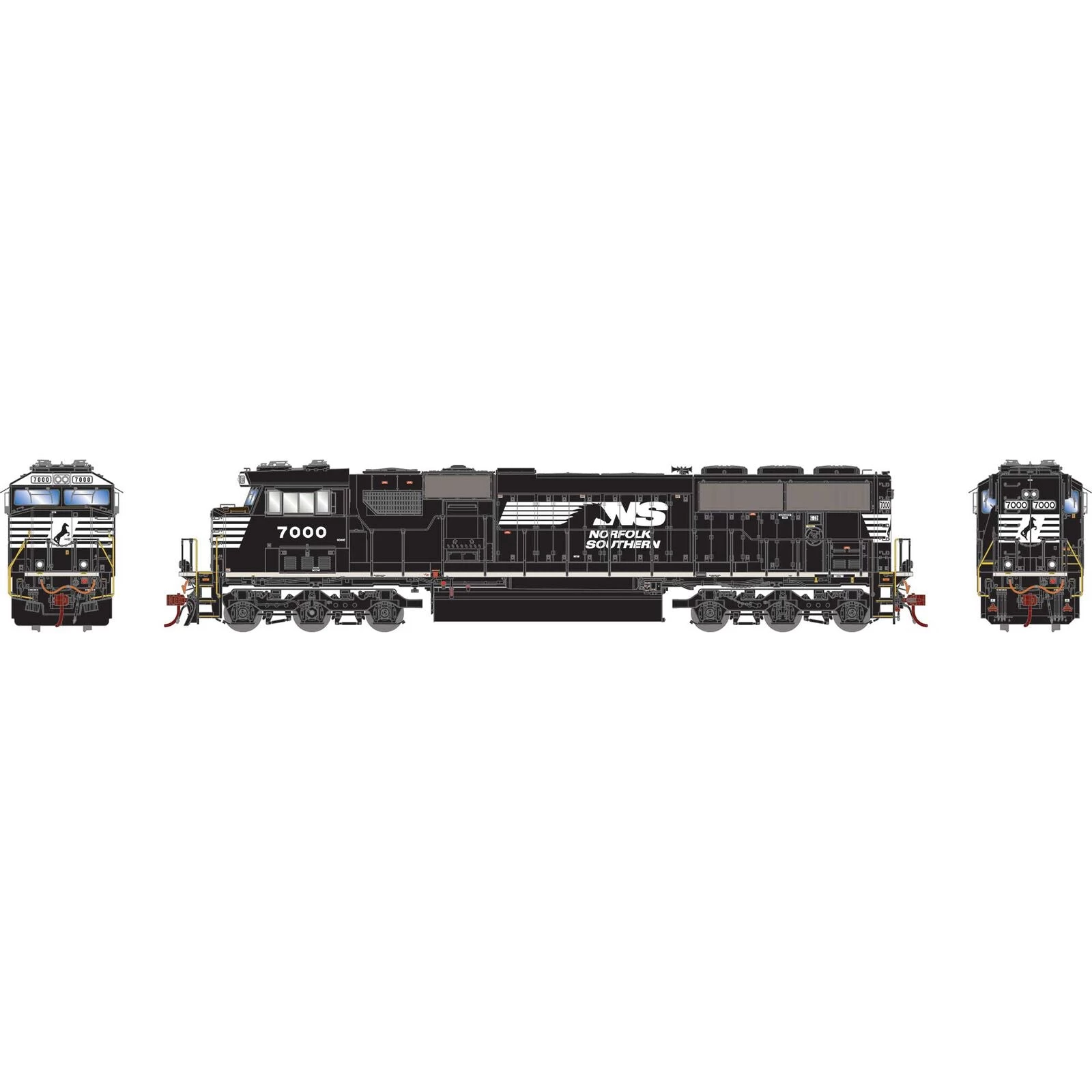 Athearn G65195 HO Scale SD60E Norfolk Southern NS 7000 DC 4 Athearn G65195 HO Scale SD60E Norfolk Southern NS 7000 DC - Image 2
